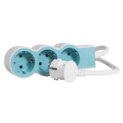 Legrand Steckdosenleisten flach 3xSD 1,5 Mtr.Kabel Soft Blue