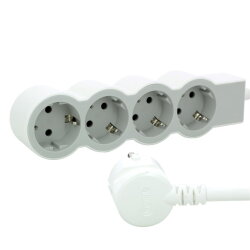 Legrand Steckdosenleisten flach 4xSD 3 Mtr.Kabel ultrws./gr