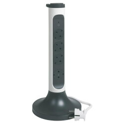 Legrand Steckdosenleisten Tower 4xSD 2m Kabel ultrws./sw