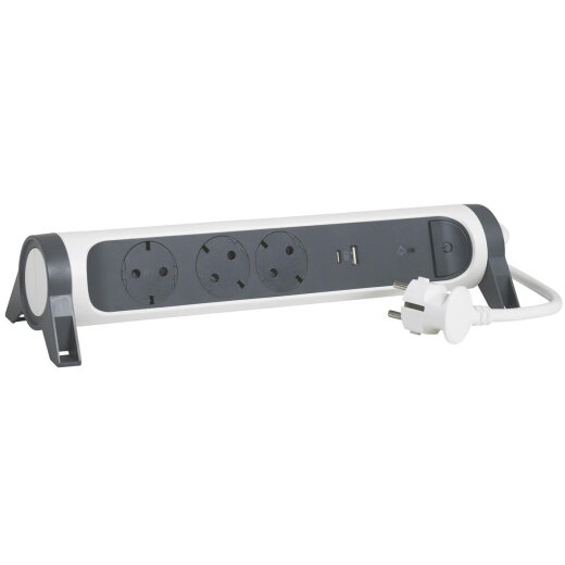 Legrand Steckdosenleisten drehbar 3xSD USB A+C SPD 1,5m ultrws./sw