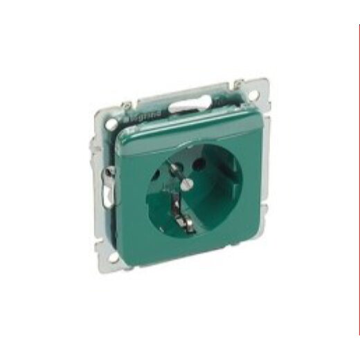 Legrand SCHUKO-Steckdose Mosaic 45° erhöhter BS grn