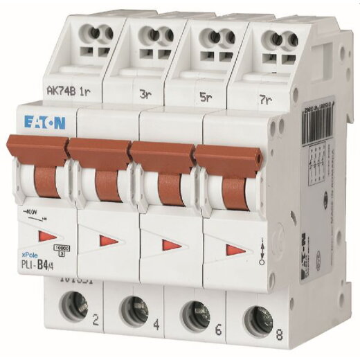 Eaton Electric Leitungsschutzschalter, Automat PLI-D4/4 D4A 4polig (Steckkl.)