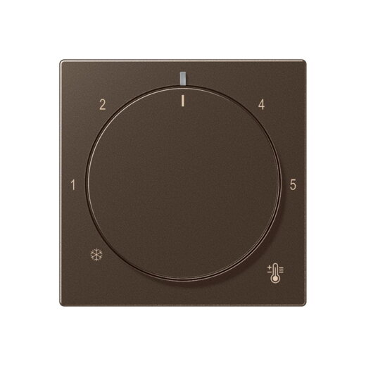 Jung Abdeckung für Raumtemperaturregler-Einsätze, Thermoplast lackiert, Serie A, mokka A1749BFMO