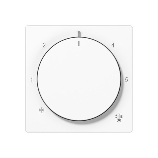 Jung Abdeckung für Raumtemperaturregler-Einsätze, Thermoplast, Serie AS/A, alpinweiß A1749BFWW