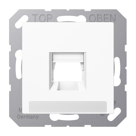 Jung Abdeckung (gerastet) für Modular-Jack-Steckbuchsen 1fach, Serie AS/A, alpinweiß A1569-15NAWEWW