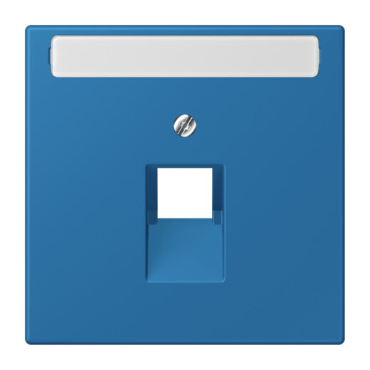 Jung Abdeckung für IAE/UAE-Anschlussdosen 1 x 8-polig, mit Schriftfeld, Thermoplast lackiert, Serie LS, bleu céruléen 31 LC969-1NAUA211