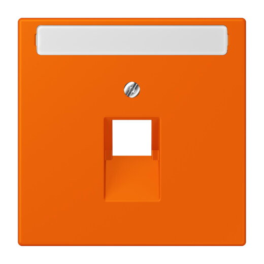 Jung Abdeckung für IAE/UAE-Anschlussdosen 1 x 8-polig, mit Schriftfeld, Thermoplast lackiert, Serie LS, orange LC969-1NAUA224