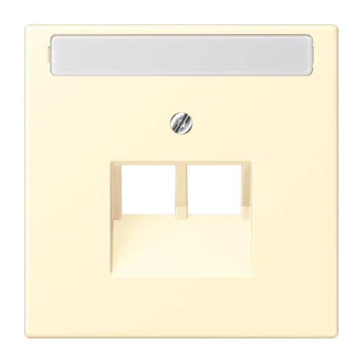 Jung Abdeckung für IAE/UAE-Anschlussdosen 2 x 8-polig, mit Schriftfeld, Thermoplast lackiert, Serie LS, blanc LC969-2NAUA201