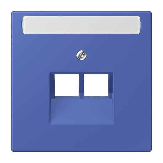 Jung Abdeckung für IAE/UAE-Anschlussdosen 2 x 8-polig, mit Schriftfeld, Thermoplast lackiert, Serie LS, bleu outremer 31 LC969-2NAUA206