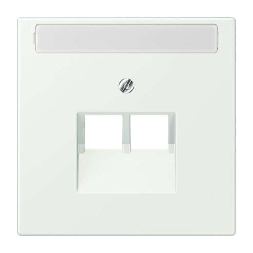 Jung Abdeckung für IAE/UAE-Anschlussdosen 2 x 8-polig, mit Schriftfeld, Thermoplast lackiert, Serie LS, outremer gris LC969-2NAUA210