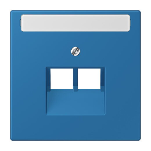 Jung Abdeckung für IAE/UAE-Anschlussdosen 2 x 8-polig, mit Schriftfeld, Thermoplast lackiert, Serie LS, bleu céruléen 31 LC969-2NAUA211