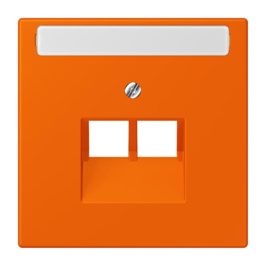 Jung Abdeckung für IAE/UAE-Anschlussdosen 2 x 8-polig, mit Schriftfeld, Thermoplast lackiert, Serie LS, orange LC969-2NAUA224