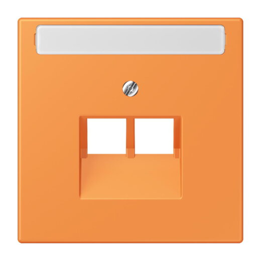 Jung Abdeckung für IAE/UAE-Anschlussdosen 2 x 8-polig, mit Schriftfeld, Thermoplast lackiert, Serie LS, orange clair LC969-2NAUA225