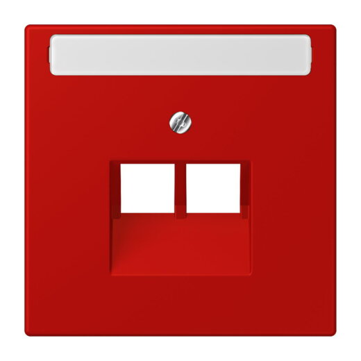 Jung Abdeckung für IAE/UAE-Anschlussdosen 2 x 8-polig, mit Schriftfeld, Thermoplast lackiert, Serie LS, rouge vermillon 31 LC969-2NAUA227