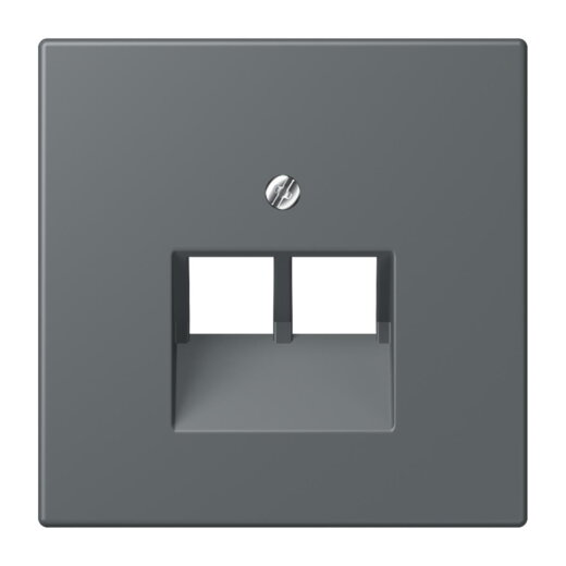 Jung Abdeckung für IAE/UAE-Anschlussdosen 2 x 8-polig, Thermoplast lackiert, Serie LS, gris foncé 31 LC969-2UA202