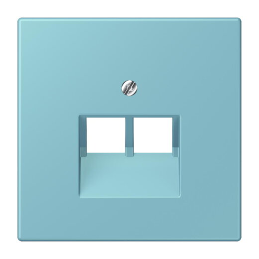 Jung Abdeckung für IAE/UAE-Anschlussdosen 2 x 8-polig, Thermoplast lackiert, Serie LS, céruléen moyen LC969-2UA213