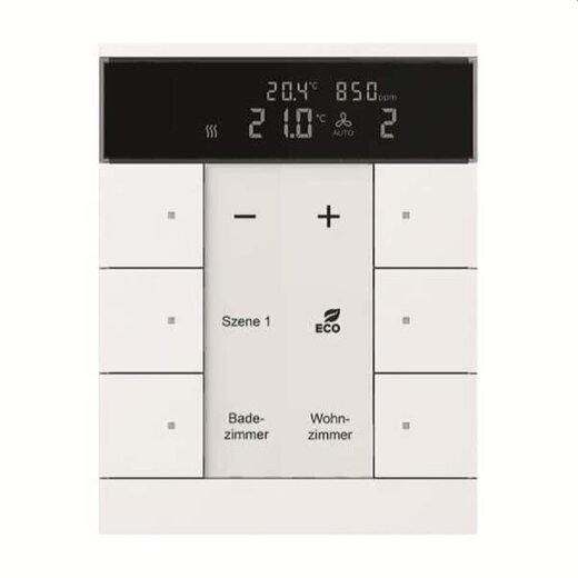 Busch-Jaeger Raumtemperaturregler 6330/115 CO2/Feuchte-Sensor+Bedienf. 6f. 2CKA006330A0009