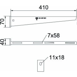 OBO Wand- und Stielausleger AW 15 41 VA4571 Edelstahl L: 410mm