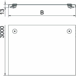 OBO Deckel mit Drehriegel DRL 100 VA4571 für Kabelrinne