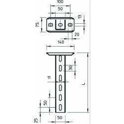 OBO Hängestiel US 5 K 60 VA4301 mit Kopfplatte