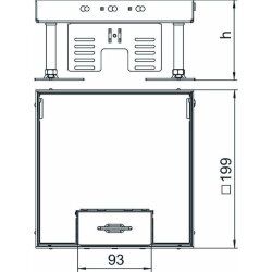 OBO Quadratische Kassette RKSN2 4 MS 25 m. Auslass 200x200mm