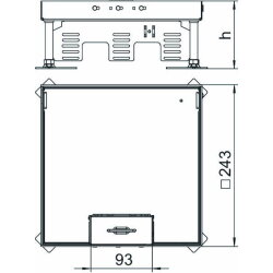 OBO Quadratische Kassette RKSN2 9 MS 25 m. Auslass 242x243mm