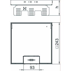 OBO Quadratische Kassette RKSN2 UZD3 9VS25 m. Auslass 243x243mm