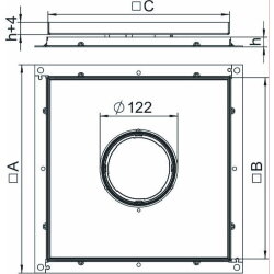 OBO Rahmenkassette RKF3 V2 20 für Tubus 283x283x20