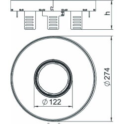 OBO Runde Kassette RKFRN2UZD3R7VS25 für Tubus D: 275mm
