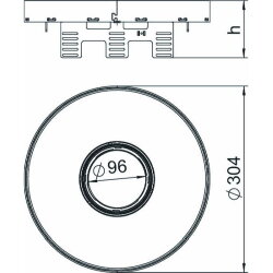 OBO Runde Kassette RKFRN2UZD3R9VS25 für Tubus D: 305mm
