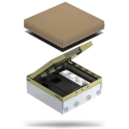 OBO Bodentank komplett UDHOME9 2M GB V zwei 2fach-Steckdose Mes