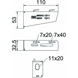 OBO Wand- und Stielausleger MWAG12 11FS B110mm f....