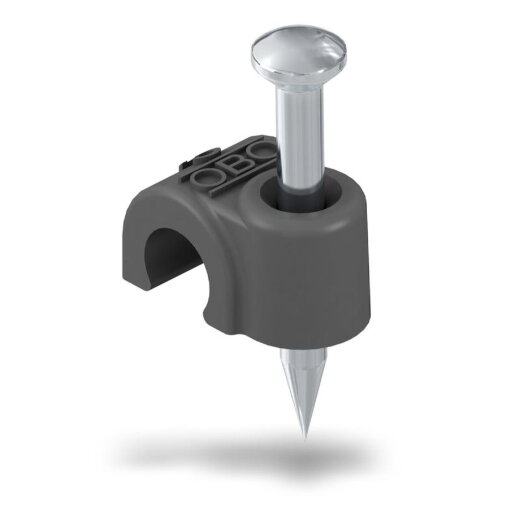OBO ISO-Nagel-Clip 2007 für Kabel 7mm L: 25mm tiefschwarz