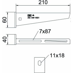 OBO Wand- und Stielausleger AW15/21 VA4571 Edelstahl m. Kopfplatte