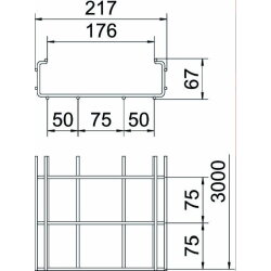 OBO C-Gitterrinne CGR 50 200 FT 50x200x3000