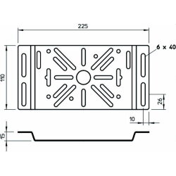 OBO Montageplatte MPFS 225x110mm für Kabelrinne