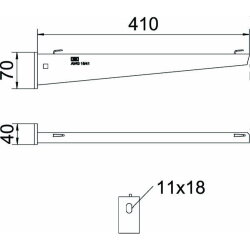 OBO Wand- und Stielausleger AW G 15/41 VA4301 B410mm