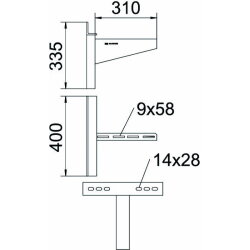 OBO Wand- und Klemmausleger AWSS 31 FT B310mm
