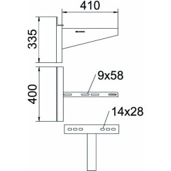 OBO Wand- und Klemmausleger AWSS 41 FT B410mm