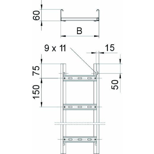 OBO Kabelleiter LG620VSF6000F Sprossenabstand 150