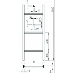 OBO Steigeleiter SLS80C403F mit C40-Sprosse 300x600
