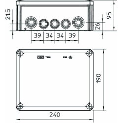 OBO Kabelabzweigkasten T250 240x190x95 reinweiss