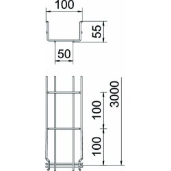 OBO Gitterrinne GRM 55/100 Edelstahl VA4401
