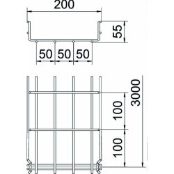 OBO Gitterrinne GRM GRM 55/200G galvanisch verzinkt
