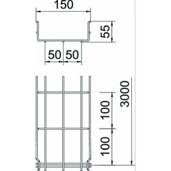 OBO Gitterrinne GRM GRM 55/150FT tauchfeuerverzinkt