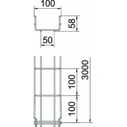 OBO Gitterrinne GRM GRM 55/100 V2A gebeizt Edelstahl