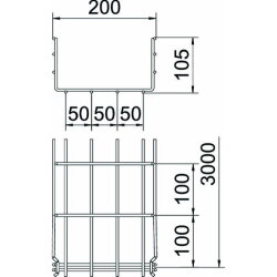 OBO Gitterrinne GRM GRM 105/200FT tauchfeuerverzinkt
