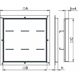OBO Schwerlast-Rahmenkassette RK/SL2V2/25 blind 282x282x25mm