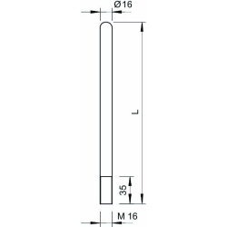 OBO Fangstange 101 ALU-3000 mit Gewinde