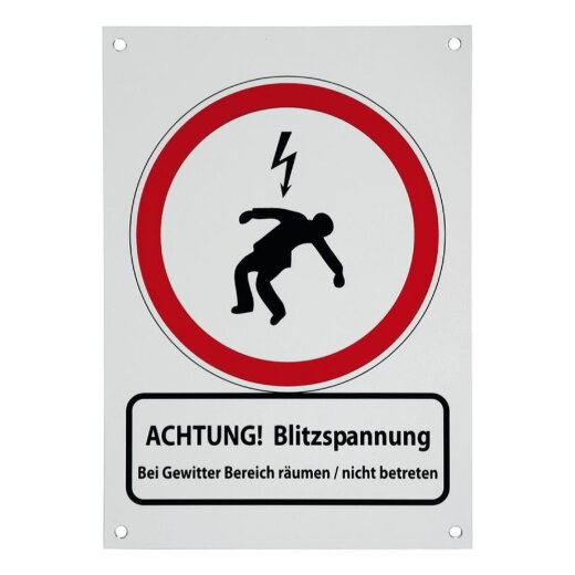 Dehn & Söhne Hinweisschild Achtung Blitzspannung 210x297x0,7mm